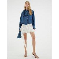 River Island Tilly Pussybow Volume Blouse - Blue