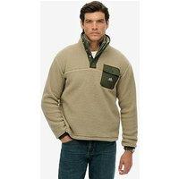 Superdry Fuji Fleece Henley Jacket - Beige