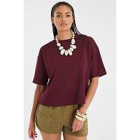 River Island Short Sleeve Premium Boxy Clean Tee - Red