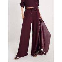 River Island High Waisted Clean Premium Wide Leg Jogger - Red