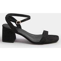 Yours Extra Wide Fit Two Part Block Heel Sandal - Black