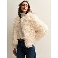 New Look Faux Fur Coat - Cream