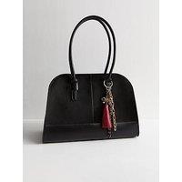 New Look Faux Suede Kettle Bag - Black