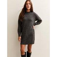 New Look Knit Jumper Mini Dress - Grey