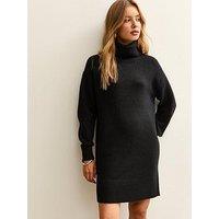 New Look Midweight Knit Roll Neck Mini Dress - Black