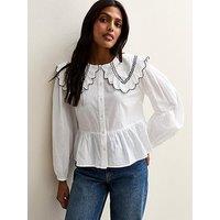 New Look White Contrast Stitching Shirt