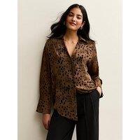 New Look Spot Print Shirt - Brown