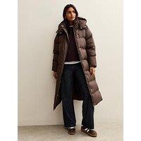 New Look Brown Longline Padded Puffer Coat
