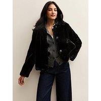 New Look Faux Fur Jacket - Black