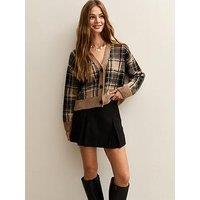 New Look Checked Cardigan - Brown