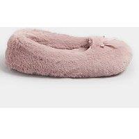 Yours Curve Bow Plush Ballet Slipper - Pink