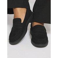 Yours Extra Wide Fit Ruched Loafers - Black