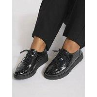Yours Extra Wide Fit Lace Up Brogues - Black