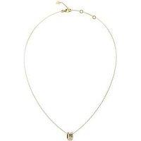 Guess Cable Circle Necklace Steel Crystal White Baguette Round - Multi