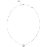 Guess G Coin Pave Necklace Steel Crystal White Round