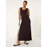 Roman Lace Detail Swing Maxi Dress - Black