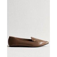 New Look Light Brown Faux Leather Pointed Toe Loafers