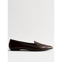 New Look Brown Faux Leather Loafers - Brown