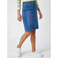 Roman Cotton Denim Stretch Skirt - Denim