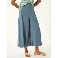Roman Palazzo Culotte Wide Leg Trouser - Steel Blue