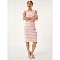Roman Petite Ruffled Stretch Dress - Light Pink