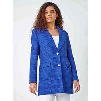 Roman Longline Boucle Textured Jacket - Blue