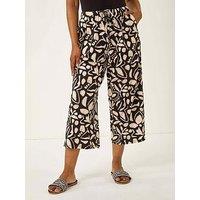 Roman Petite Abstract Stretch Trouser - Black