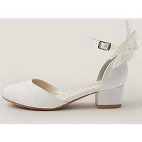 Monsoon Girls Sara Bow 2 Part Heel Shoes - Light Cream