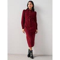 The Very Collection Cord Midaxi Dress - Red