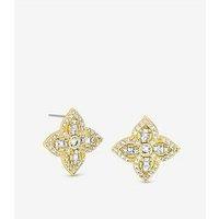 Jon Richard 18K Gold Plated And Crystal Clover Earrings