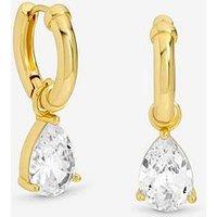 Jon Richard 18K Gold Plated Chain And Cubic Zirconia Peardrop Earrings