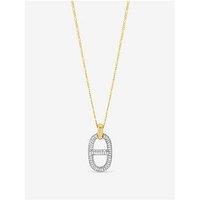 Jon Richard 18K Gold Plated 2-Tone Pave Link Necklace
