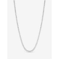 Jon Richard Rhodium Plated And Cubic Zirconia Round Tennis Necklace