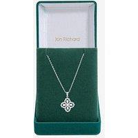 Jon Richard Rhodium Plated And Cubic Zirconia Clover Pendant - Gift Box