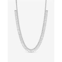Jon Richard Rhodium Plated And Crystal Double Row Baguette Necklace