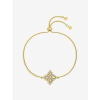 Jon Richard 18K Gold Plated And Crystal Clover Bracelet