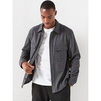 Mango Margon Double Pocket Wool Shacket - Dark Grey