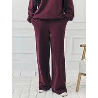 Chelsea Peers Wide Leg Jogger Bottoms - Burgundy Red