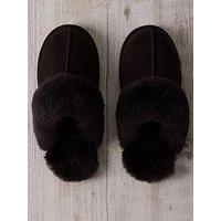 Chelsea Peers Womens Dome Slipper In Suede With Shearling Lining - Brown