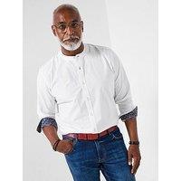 Joe Browns Contrast Trim Grandad Collar Long Sleeve Shirt - White