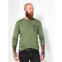 Joe Browns Button Henley T Shirt - Green