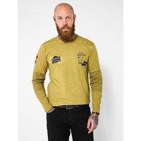 Joe Browns Badge Detail Crew Neck Long Sleeve T Shirt - Dark Yellow