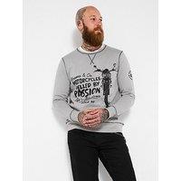 Joe Browns Printed Crew Sweat - Grey