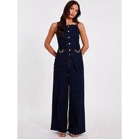 Quiz Indigo Denim Wide Leg Jeans