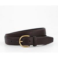 Mango Tumble Leather Belt - Dark Brown