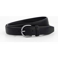 Mango Tumble Leather Belt - Black