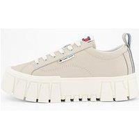 Tommy Jeans Flatform Leather Trainer - Gulf Sand Beige
