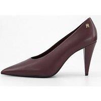 Tommy Hilfiger Leather Th Monogram Stiletto Heels - Brown