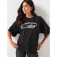 Replay Cotton Jersey Logo T-Shirt - Red
