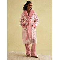 Joules Fleece Lined Dressing Gown - Pink